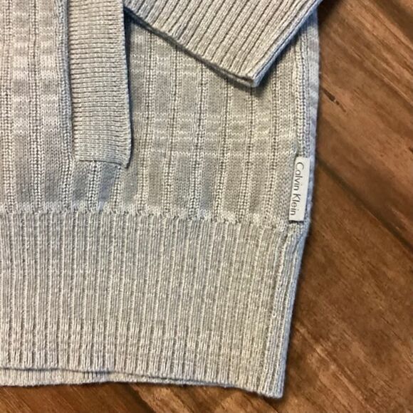 Calvin Klein Zip Up Sweater Ribbed Knit Long Sleeve Cardigan with Pockets XL/TG - Picture 5 of 8